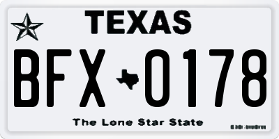 TX license plate BFX0178