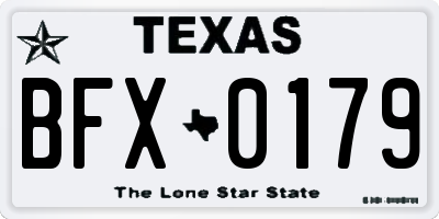 TX license plate BFX0179
