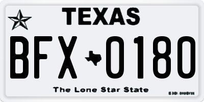 TX license plate BFX0180