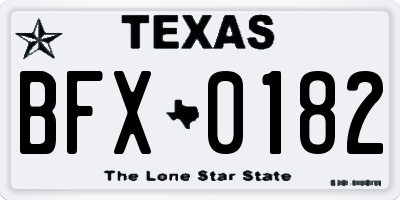 TX license plate BFX0182