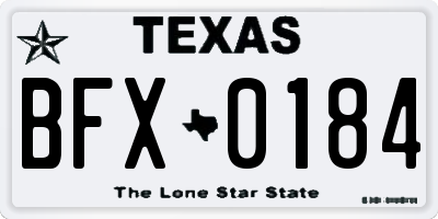 TX license plate BFX0184