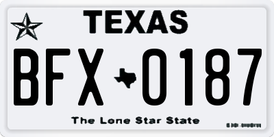 TX license plate BFX0187