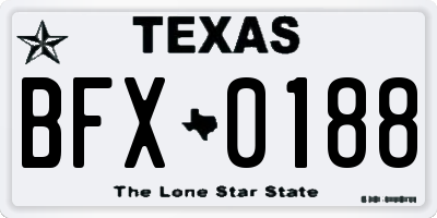 TX license plate BFX0188