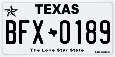 TX license plate BFX0189