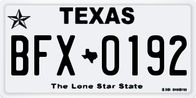 TX license plate BFX0192