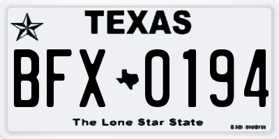 TX license plate BFX0194