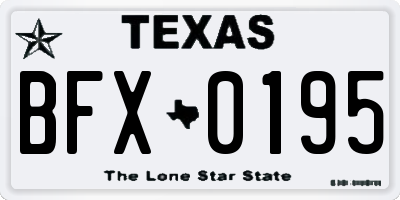 TX license plate BFX0195