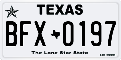 TX license plate BFX0197