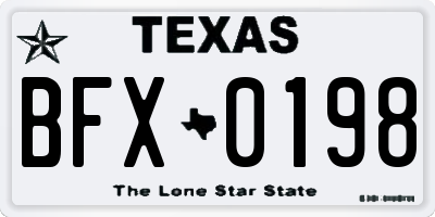 TX license plate BFX0198