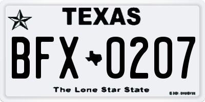 TX license plate BFX0207
