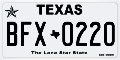 TX license plate BFX0220