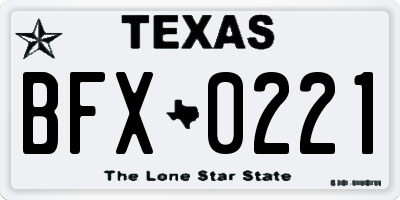 TX license plate BFX0221