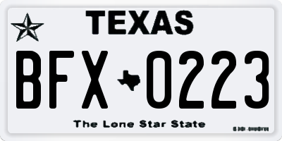 TX license plate BFX0223