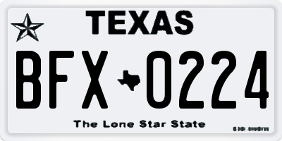 TX license plate BFX0224
