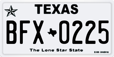 TX license plate BFX0225