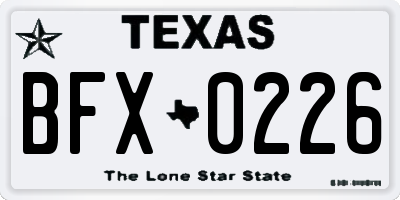 TX license plate BFX0226