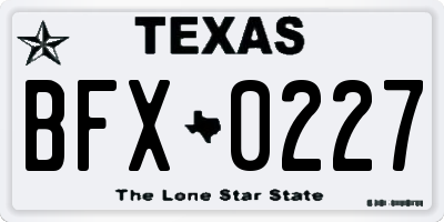 TX license plate BFX0227