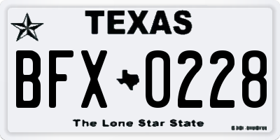 TX license plate BFX0228