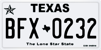 TX license plate BFX0232