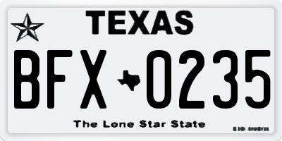 TX license plate BFX0235