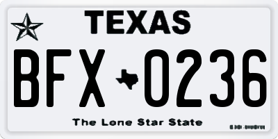TX license plate BFX0236