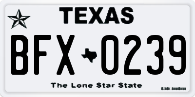 TX license plate BFX0239