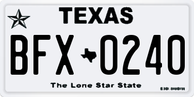 TX license plate BFX0240