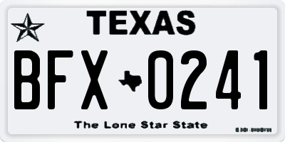 TX license plate BFX0241