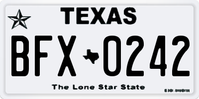 TX license plate BFX0242
