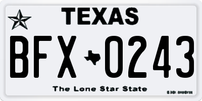 TX license plate BFX0243