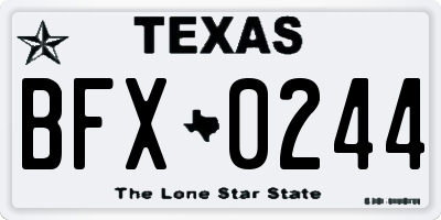 TX license plate BFX0244