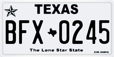 TX license plate BFX0245
