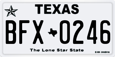 TX license plate BFX0246