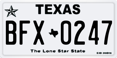 TX license plate BFX0247