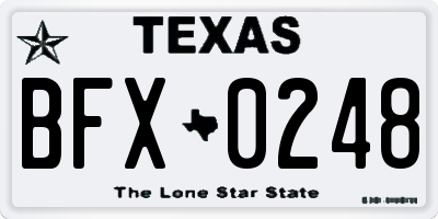 TX license plate BFX0248