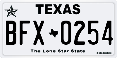 TX license plate BFX0254