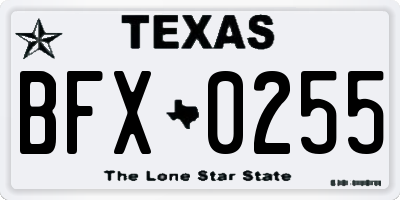 TX license plate BFX0255