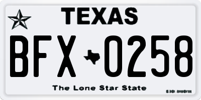 TX license plate BFX0258