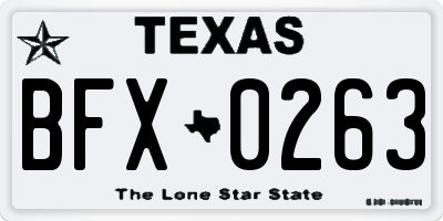 TX license plate BFX0263
