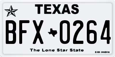 TX license plate BFX0264