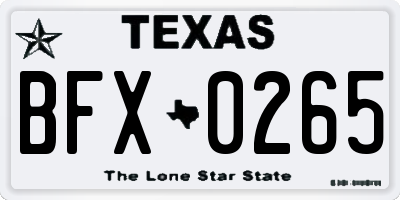 TX license plate BFX0265