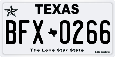 TX license plate BFX0266
