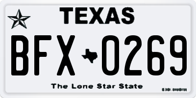 TX license plate BFX0269
