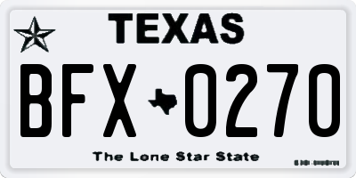 TX license plate BFX0270