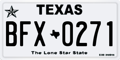 TX license plate BFX0271