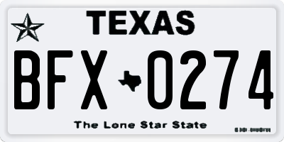 TX license plate BFX0274