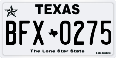 TX license plate BFX0275