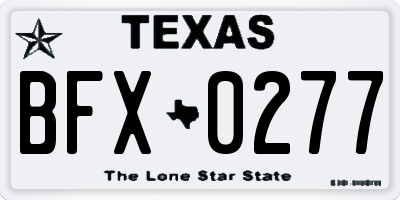 TX license plate BFX0277