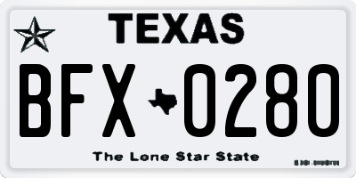 TX license plate BFX0280