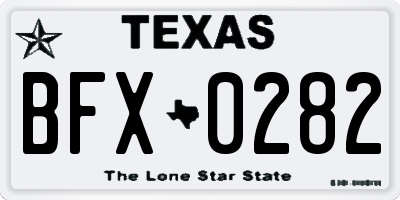 TX license plate BFX0282